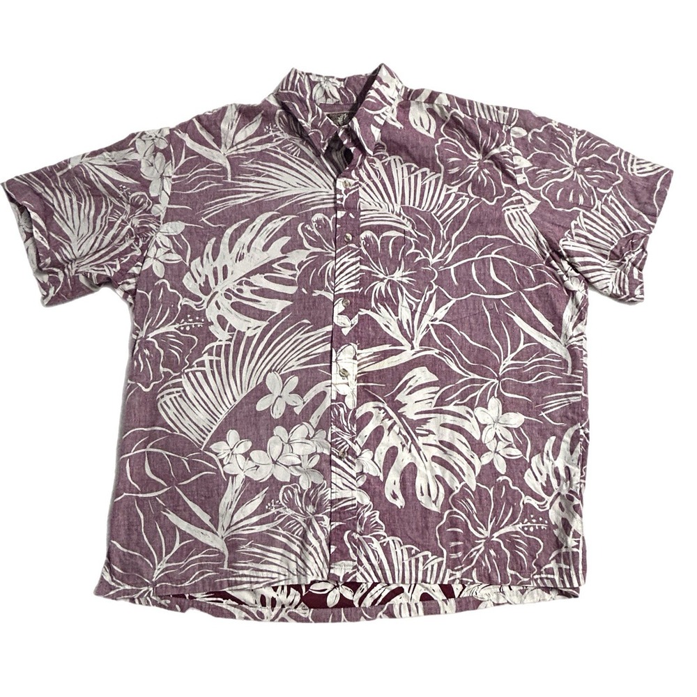 Kalaheo Men's Hawaiian Shirt Aloha Pink Floral Reverse‎ Inside Out Size Size 2XL
